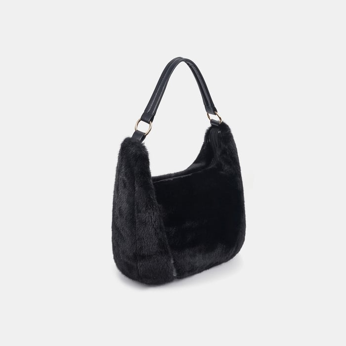 1 Piece Simple Furry  Solid Color Women's Shoulder Bags