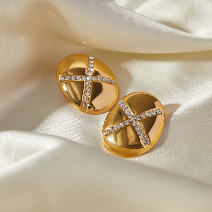 JD Designermodell! Diamant-/tropfenförmige Diamantohrringe aus 18 Karat Gold und Edelstahl im europäischen und amerikanischen Stil, einfache Ohrringe im kalten Stil h5Bild9