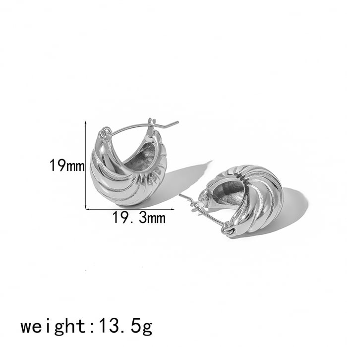 1 pair of classic  gold plated stainless steel thread hoop earrings for women for daily wear h5Picture6