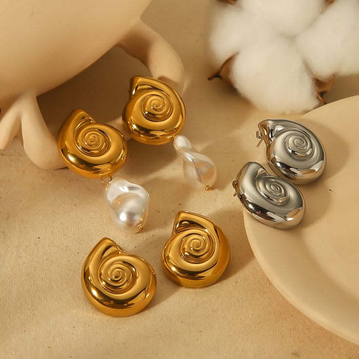 1 pair of elegant and fashionable  gold-plated stainless steel thread pearl earrings for women for daily wear h5Picture3