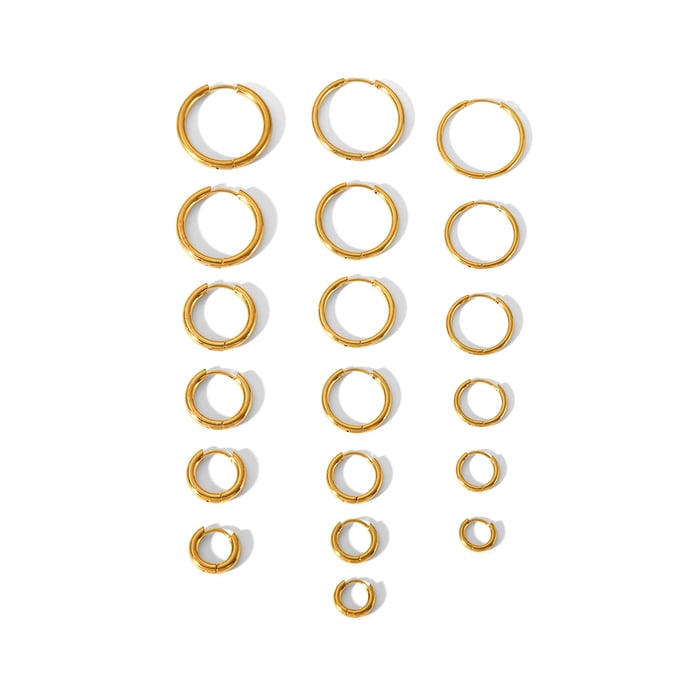 1 Paar 1 Paar einfache, klassische geometrische Ohrringe aus 18 Karat vergoldetem Edelstahl für den täglichen Gebrauch von Frauen. Creolen für Frauen Bild5