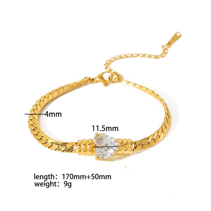 1 piece simple series daily geometric  gold plated zircon chain bracelets h5Picture7