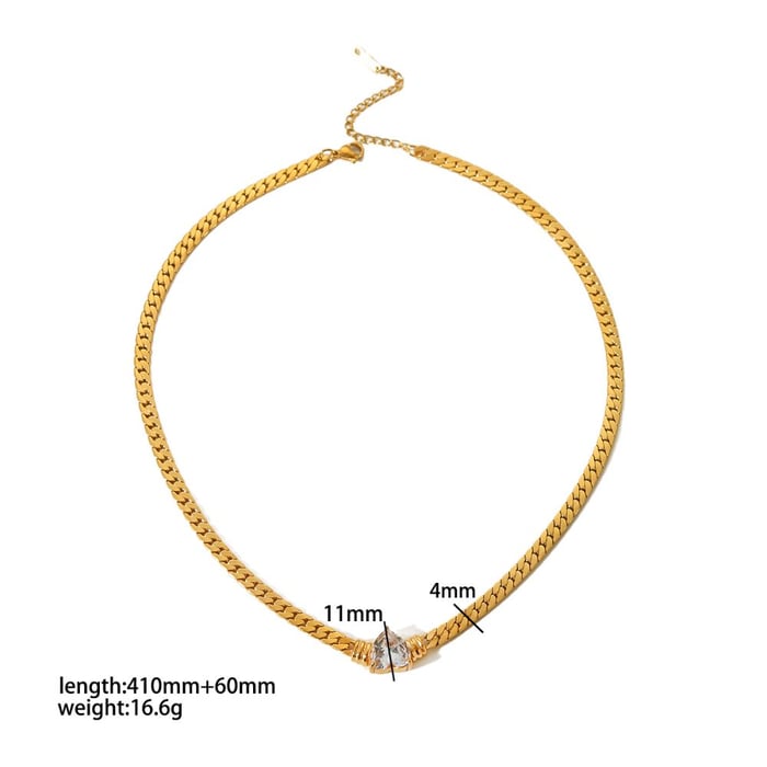 1 piece simple series daily geometric  gold plated zircon chain bracelets h5Picture10