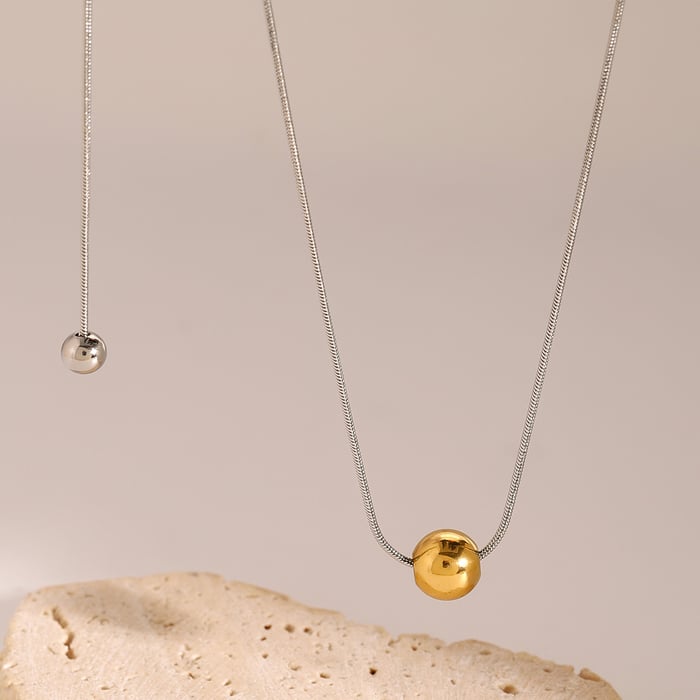 1 piece simple series simple geometric stainless steel  gold plated women pendant necklaces h5Picture3