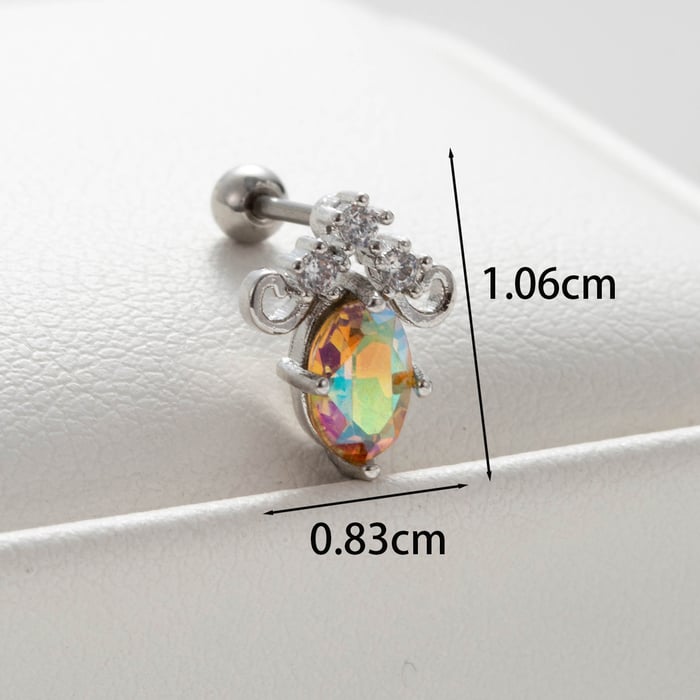 1 Piece Simple Series Simple Flower Titanium Steel No Plating Material Zircon Women Stud Earrings h5Picture3