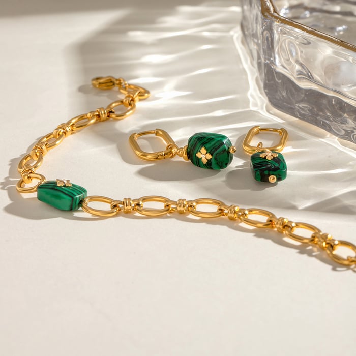 1 stück ethnische serie elegante geometrische edelstahl vergoldet damen charm armbänder h5Bild4