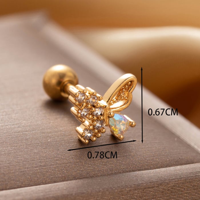 1 Piece Simple Series Classic Heart Titanium Steel No Plating Material Zircon Women Stud Earrings h5Picture5