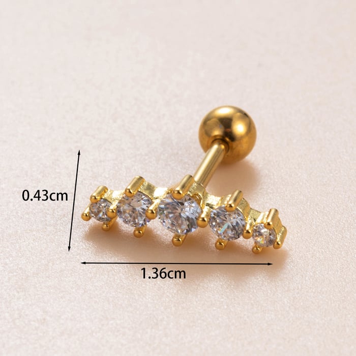 1 Stück Simple Series Simple Flower Kupfer Kein Beschichtungsmaterial Zirkon Damen Ohrstecker Bild4