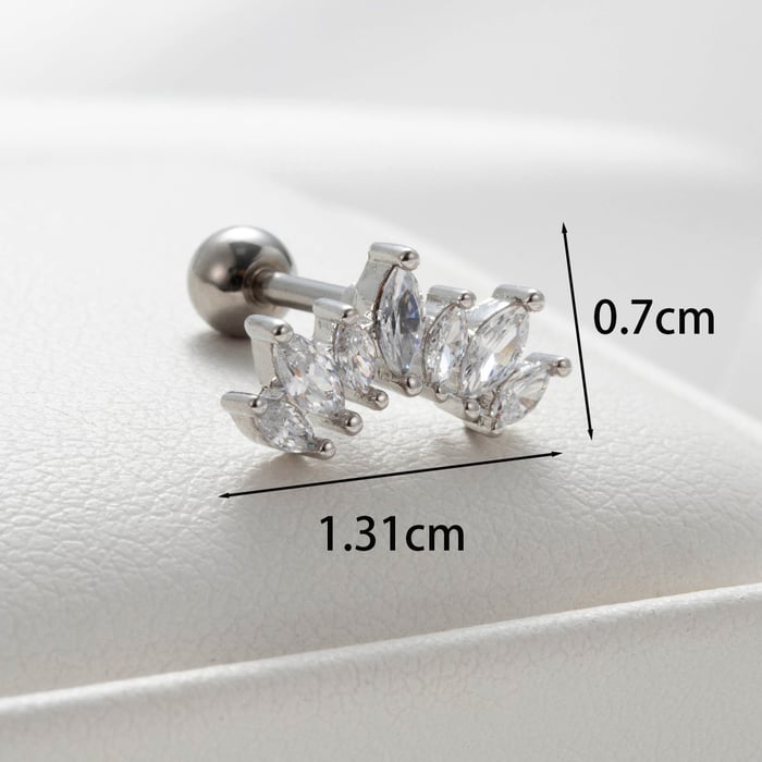 1 Piece Simple Series Simple Animal Titanium Steel No Plating Material Zircon Women Stud Earrings h5Picture3