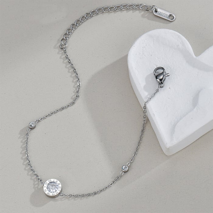 1 Stück Simple Series Casual Geometric Edelstahl 18 Karat vergoldet Unisex Charm Armbänder h5Bild4
