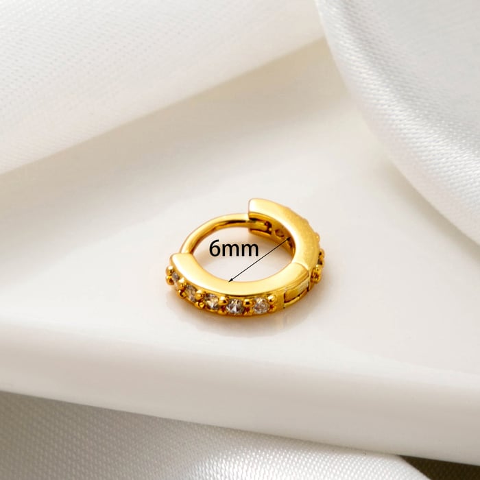 1 Piece Simple Series Simple Geometric Copper No Plating Material Zircon Women Hoop Earrings h5Picture4