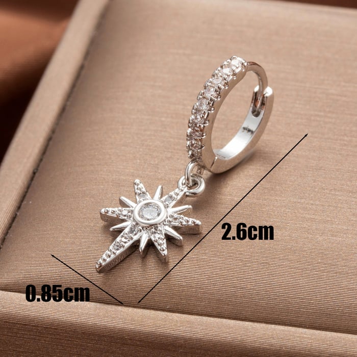 1 Stück Simple Series Klassisches Herz Kupfer Kein Beschichtungsmaterial Zirkon Damen Ohrstecker h5Bild5