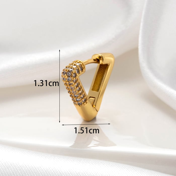 1 Piece Simple Series Classic Geometric Copper No Plating Material Zircon Women Hoop Earrings h5Picture4