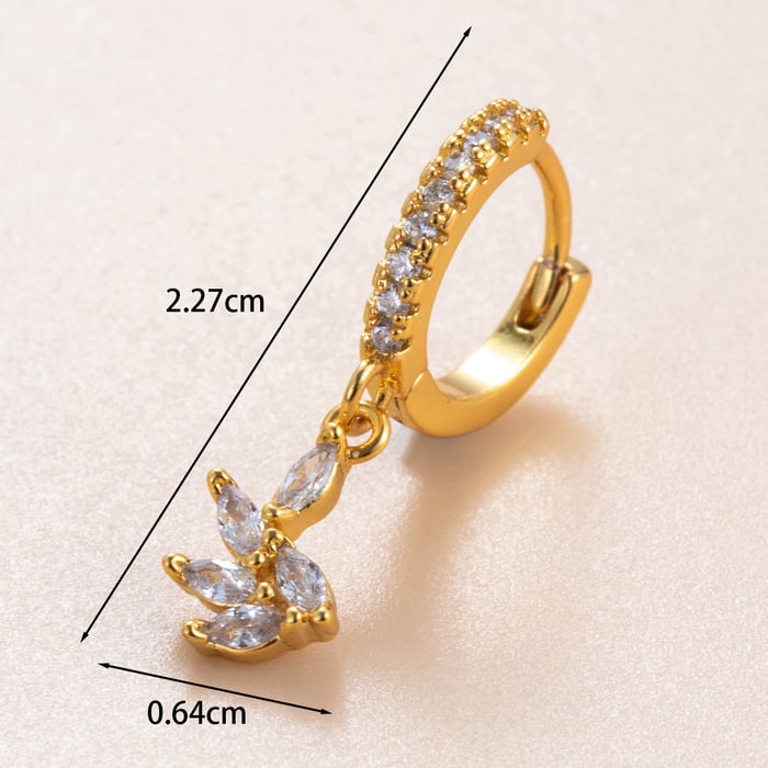 1 Stück tägliche Pflanze Kupfer kein Beschichtungsmaterial Zirkon Frauen Ohrstecker h5Bild3