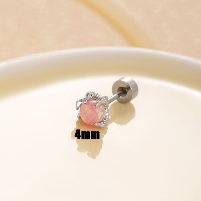 1 Stück Simple Series Klassischer geometrischer Titanstahl Kein Beschichtungsmaterial Künstlicher Edelstein Damen Ohrstecker h5Bild5