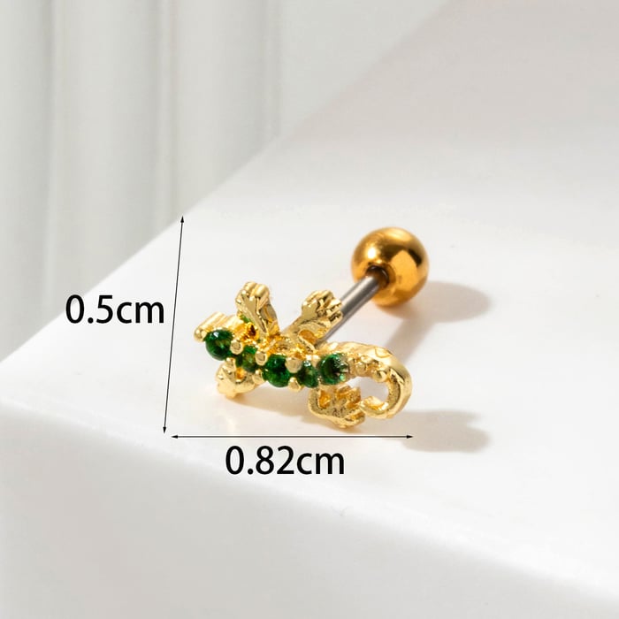1 Piece Simple Series Classic Animal Titanium Steel No Plating Material Zircon Women Stud Earrings Picture6