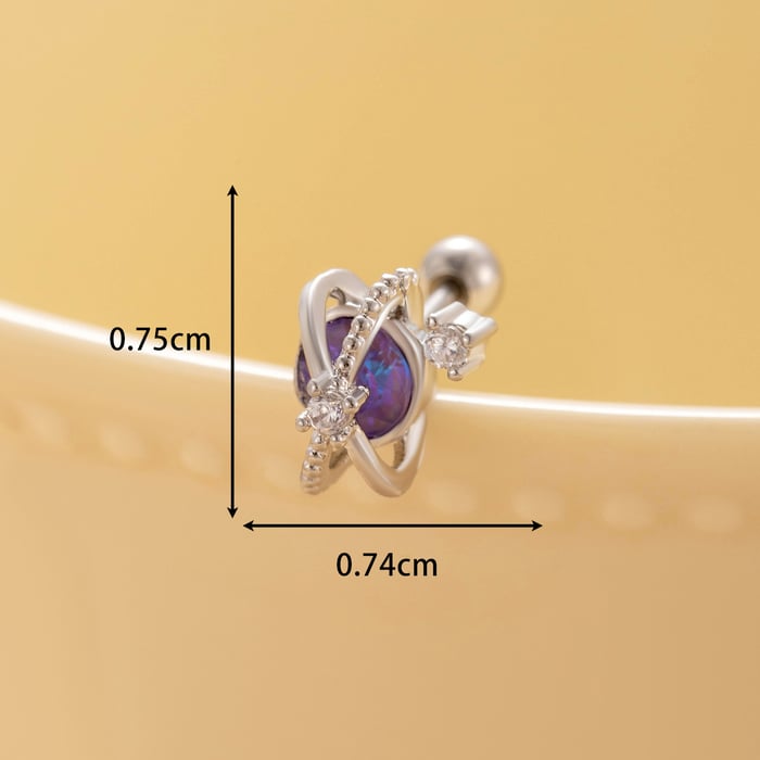 1 Stück Simple Series Klassische geometrische Titanstahl ohne Beschichtungsmaterial Zirkon Damen Ohrstecker h5Bild5