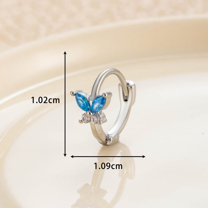 1 Piece Simple Series Classic Animal Copper No Plating Material Zircon Women Hoop Earrings h5Picture5