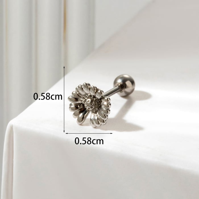 1 Stück Simple Series Klassische Herz Titan Stahl Kein Beschichtungsmaterial Zirkon Damen Ohrstecker h5Bild6