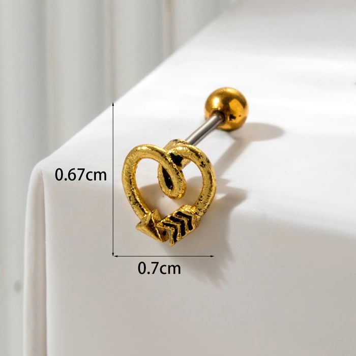 1 Piece Simple Series Classic Heart Titanium Steel No Plating Material Zircon Women Stud Earrings Picture4