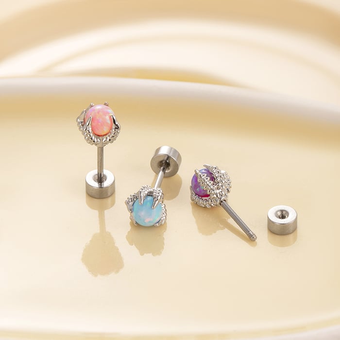 1 Stück Simple Series Klassischer geometrischer Titanstahl Kein Beschichtungsmaterial Künstlicher Edelstein Damen Ohrstecker h5Bild10