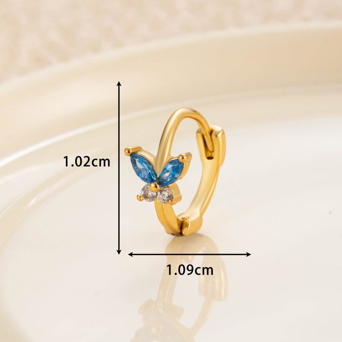 1 Piece Simple Series Classic Animal Copper No Plating Material Zircon Women Hoop Earrings h5Picture10