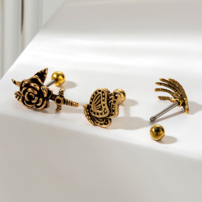 1 Stück Simple Series Klassische Blume Titanstahl Kein Beschichtungsmaterial Damen Ohrstecker h5Bild8