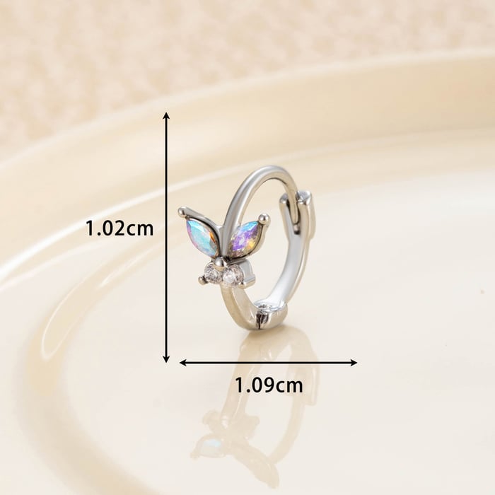 1 Piece Simple Series Classic Animal Copper No Plating Material Zircon Women Hoop Earrings h5Picture7