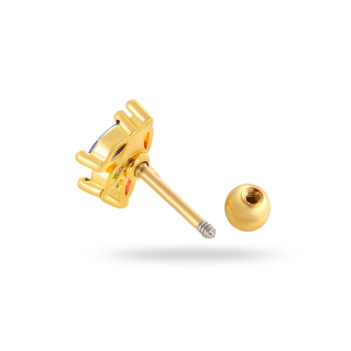 1 Pair Simple Series Classic Flower Titanium Steel No Plating Material Zircon Women Stud Earrings h5Picture6