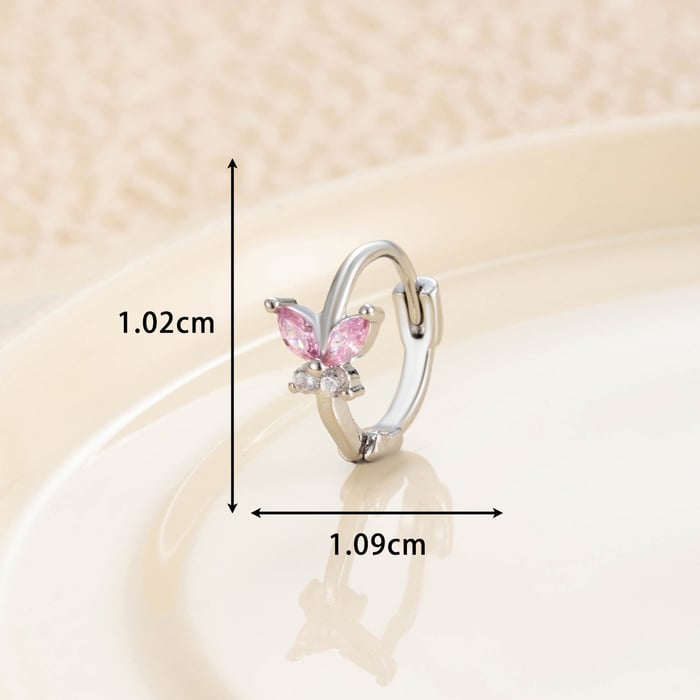 1 Piece Simple Series Classic Animal Copper No Plating Material Zircon Women Hoop Earrings h5Picture4