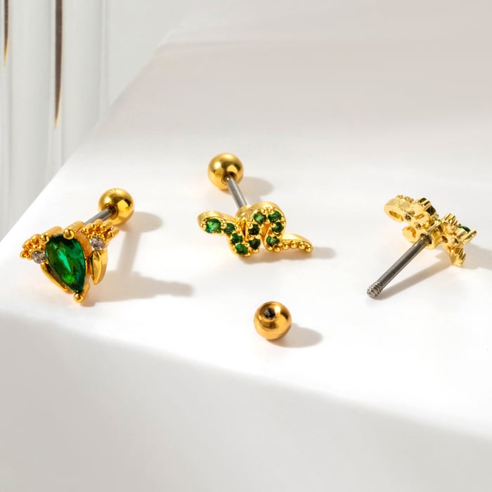 1 Piece Simple Series Classic Animal Titanium Steel No Plating Material Zircon Women Stud Earrings Picture7