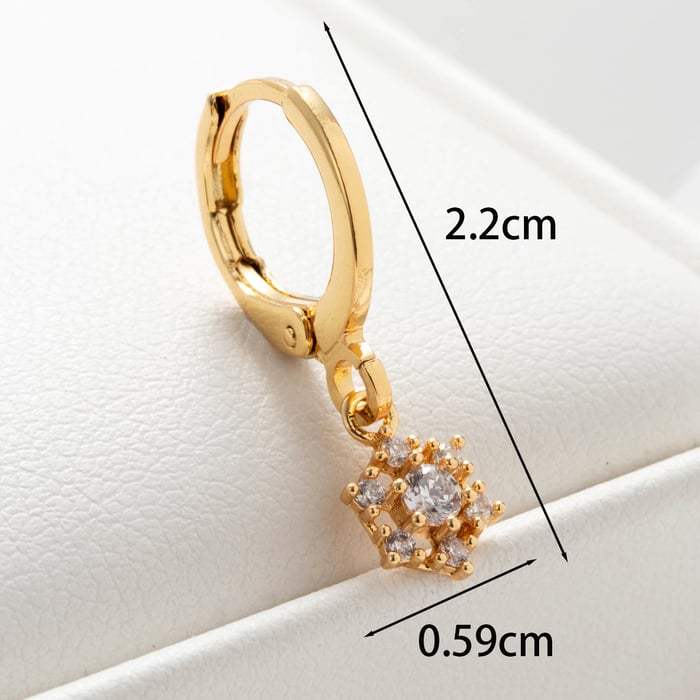 1 Stück Simple Series Simple Flower Kupfer Kein Beschichtungsmaterial Zirkon Damen Ohrstecker h5Bild5