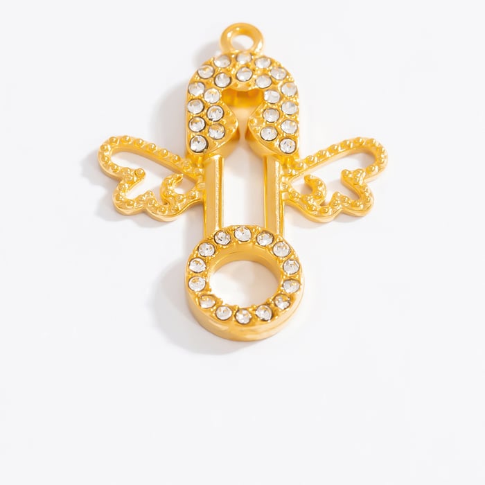 1 Paar Anhänger „Romantic Series Sweet Heart“ aus Edelstahl mit 18 Karat Vergoldung für Damen h5Bild12