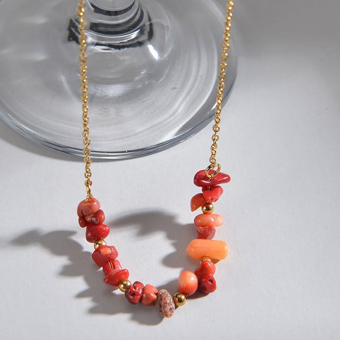 1 Stück Simple Series Daily Beads Edelstahl Perlenketten für Damen h5Bild4