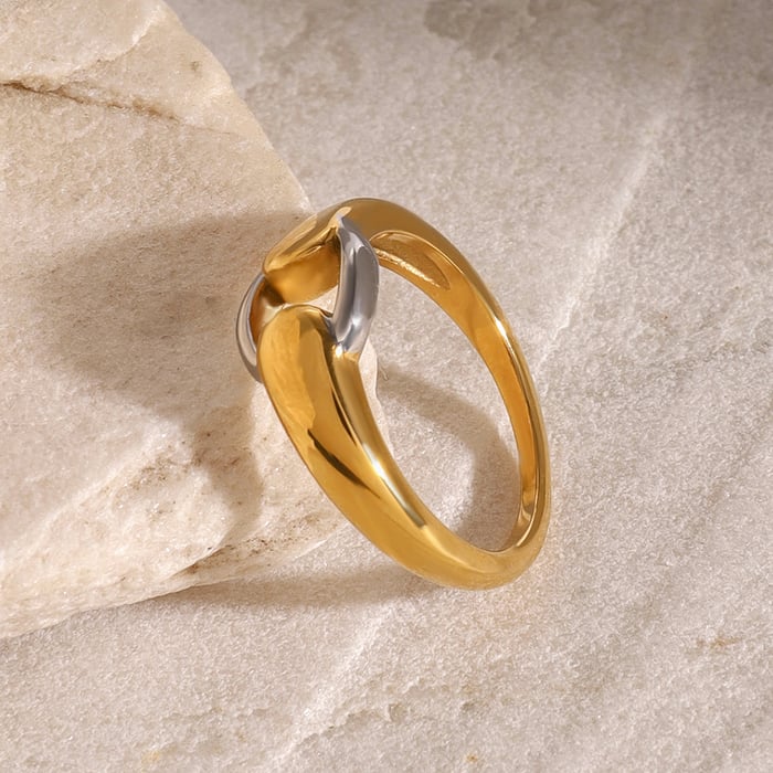 1 Paar hochwertige ringförmige Creolen aus Edelstahl der Simple-Serie, vergoldet h5Bild7