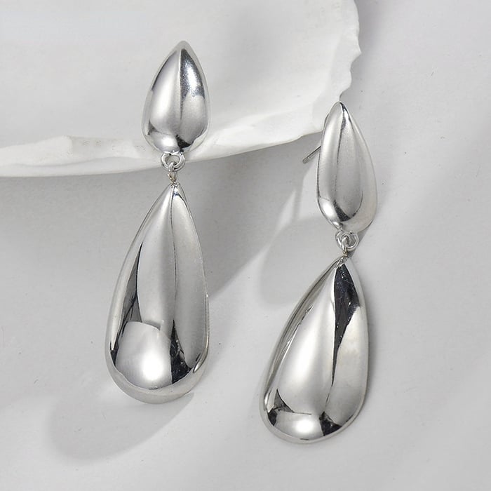 1 Paar Simple Series Daily Droplet Edelstahl-Ohrhänger für Damen h5Bild4