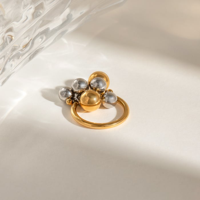 1 paar simple series style line edelstahl 18 karat vergoldet damen einzelringe h5Bild7