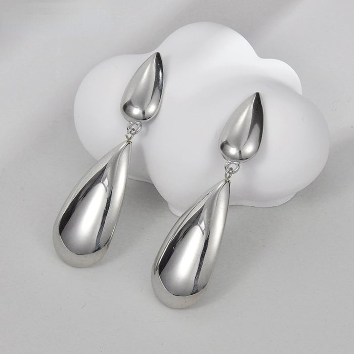 1 Paar Simple Series Daily Droplet Edelstahl-Ohrhänger für Damen h5Bild6