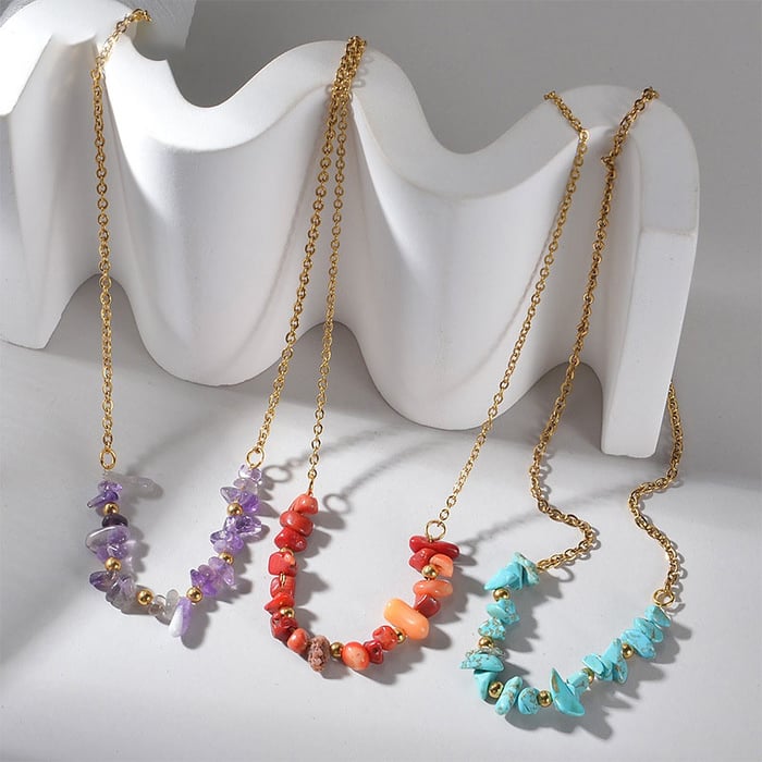 1 Stück Simple Series Daily Beads Edelstahl Perlenketten für Damen h5Bild8