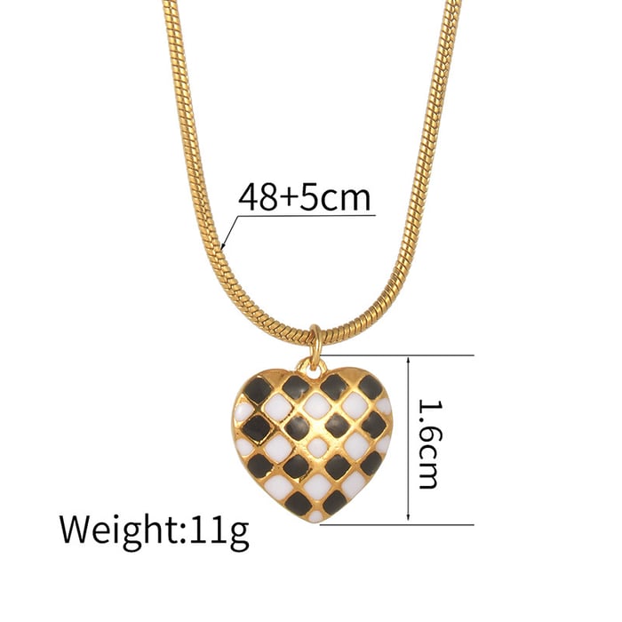 1 Stück Simple Series Tägliche gemischte Farbe Edelstahl Damen Anhänger Halsketten h5Bild7