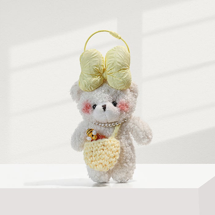 1 Piece Cute Bow Bear Wearring Bag Women's Bag Charms h5Picture5