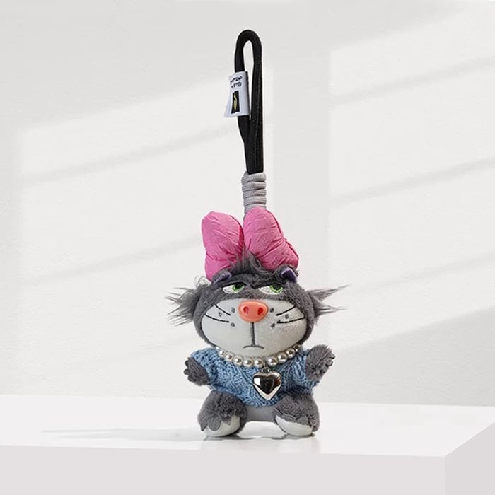 1 Piece Cute Cat Wearring Necklace Women's Bag Charms h5Picture5