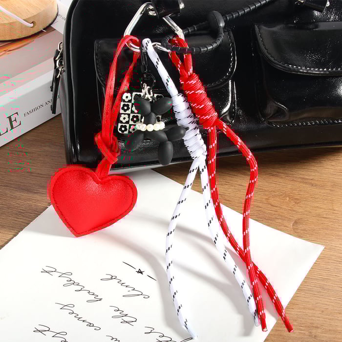 1 Stück Simple Series Daily Heart PU Damen Taschenanhänger Bild5
