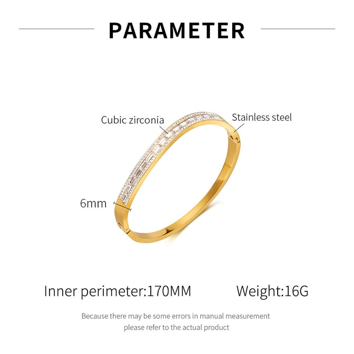 1 Stück einfache Serie elegante geometrische Edelstahl Damen Armreifen h5Bild7