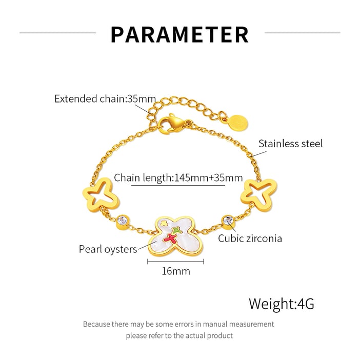 1 Stück Simple Series Tägliche geometrische Edelstahl Goldfarbene Damen-Kettenarmbänder h5Bild8