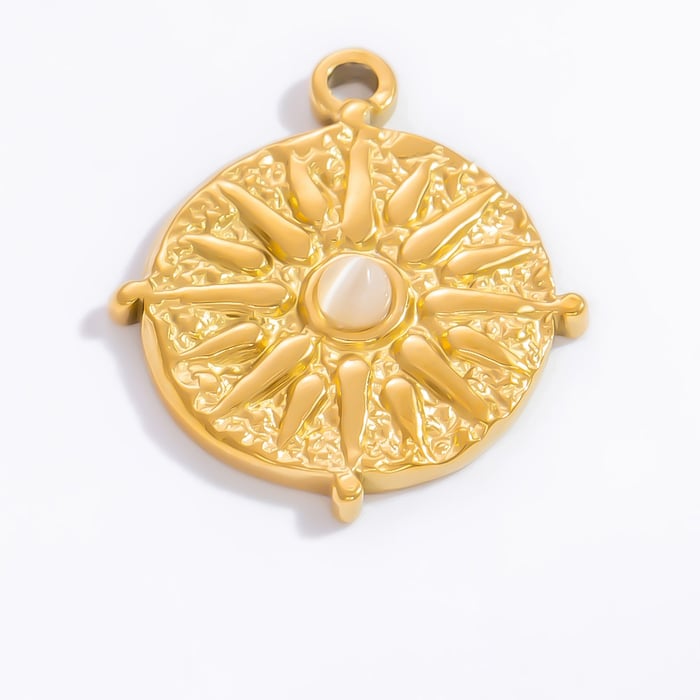 1 Stück Luxuriöse Serie Klassische Sonne/Mond Edelstahl Gold Farbe Damen Anhänger h5Bild10