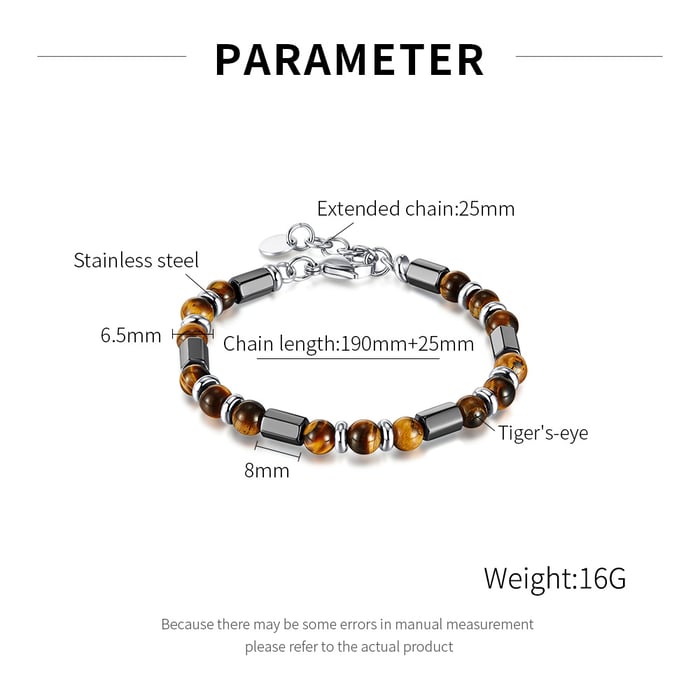 Tägliche geometrische Naturstein-Materialien Herren-Perlenarmbänder h5Bild7