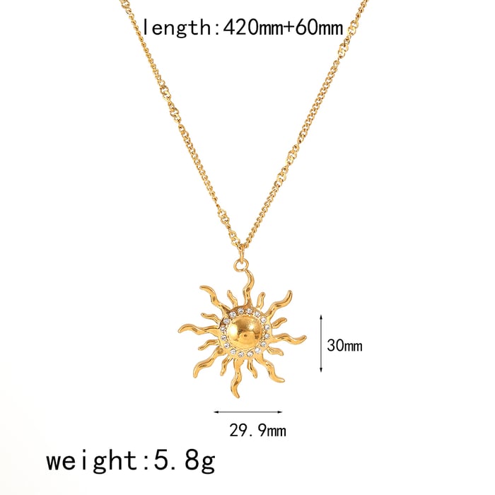 1 Pair Charming Series Delicate Sun Shape Stainless Steel Gold Color Women's Earrings Set Picture12