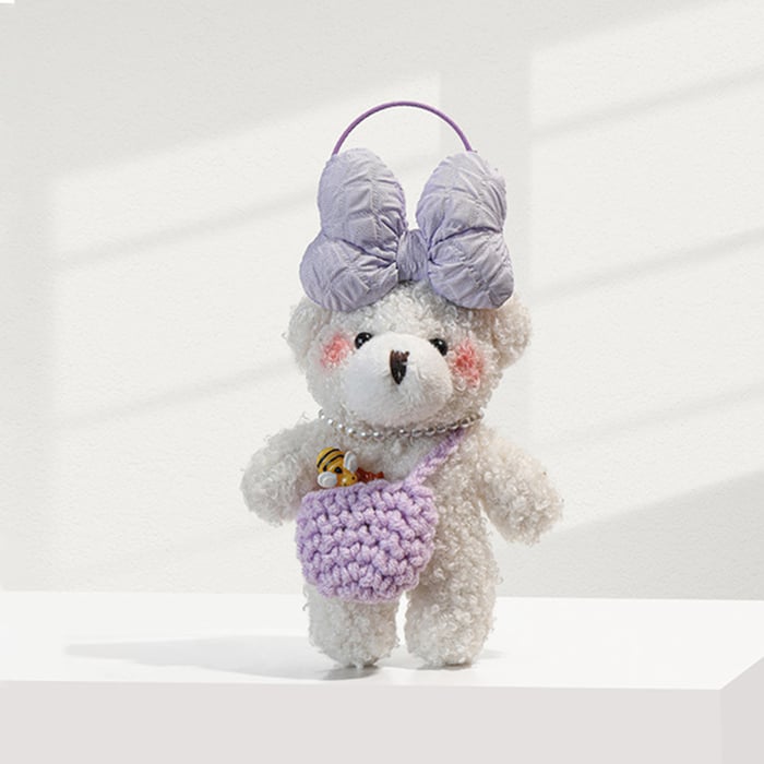 1 Piece Cute Bow Bear Wearring Bag Women's Bag Charms h5Picture4