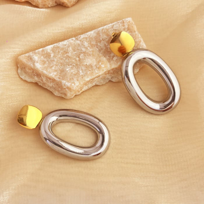 1 Pair Simple Mixed Color Stainless Steel Women's Drop Earrings h5Picture3